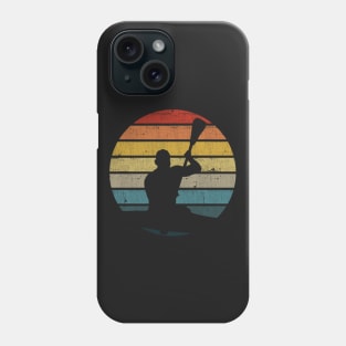 Canoeing Silhouette On A Distressed Retro Sunset design Phone Case