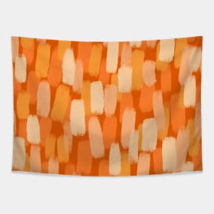 70’s Abstract, Shades of Orange, Paint Brush Effect Tapestry