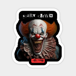 Scary Clown Alert t-shirts, clown t-shirts, t-shirts with clowns, unisex t-shirts, horror apparel, unique design, edgy fashion, clowns Magnet