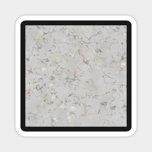 Gray marble stone with gold veins Magnet