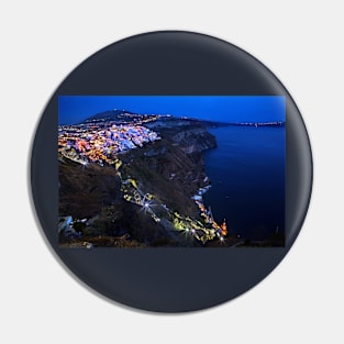 Night falling over the Caldera of Santorini Pin