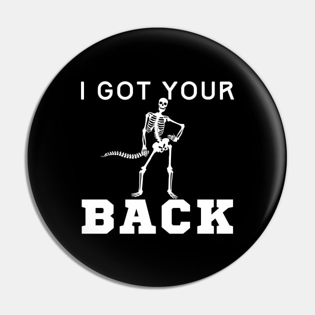 I Got Your Back Skeleton Pin by HobbyAndArt