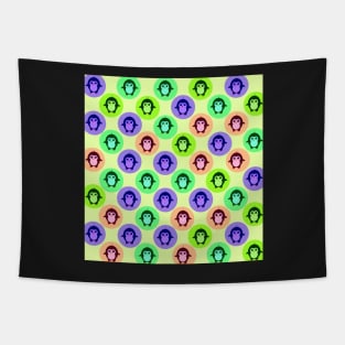 Penguins in colorful bubble Tapestry