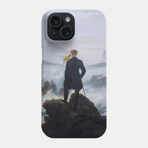 wanderer above the sea of fog with Sun Conure Phone Case by FandomizedRose