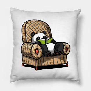 Panda Bear Book Reading Lover Pillow