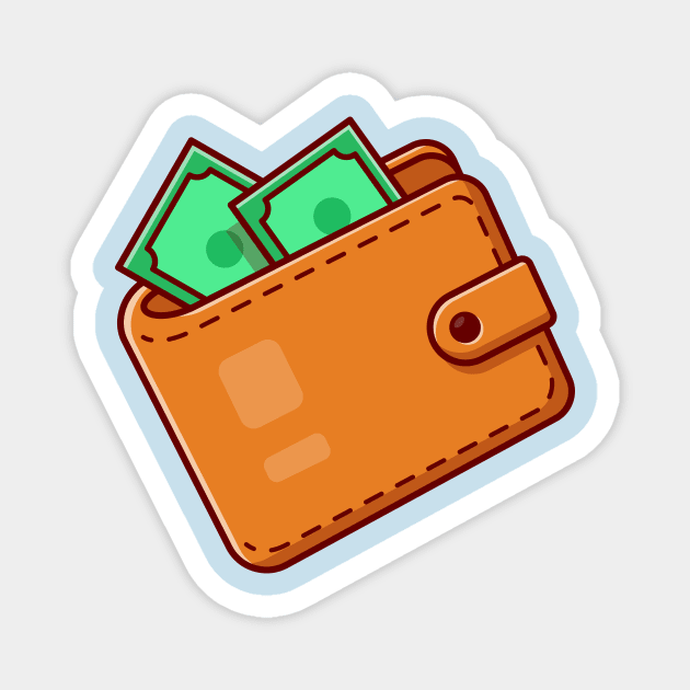 Wallet And Money Cartoon Magnet by Catalyst Labs