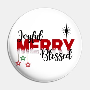 Joyful, Merry, Blessed, Christmas Pin