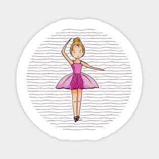 Cute ballerina girl with a pink tutu Magnet