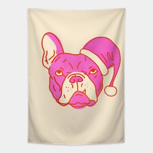 Pink Santa Dog Tapestry