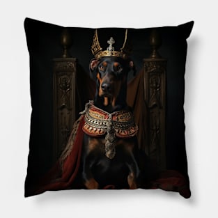 Majestic Dobermann - Medieval German King Pillow