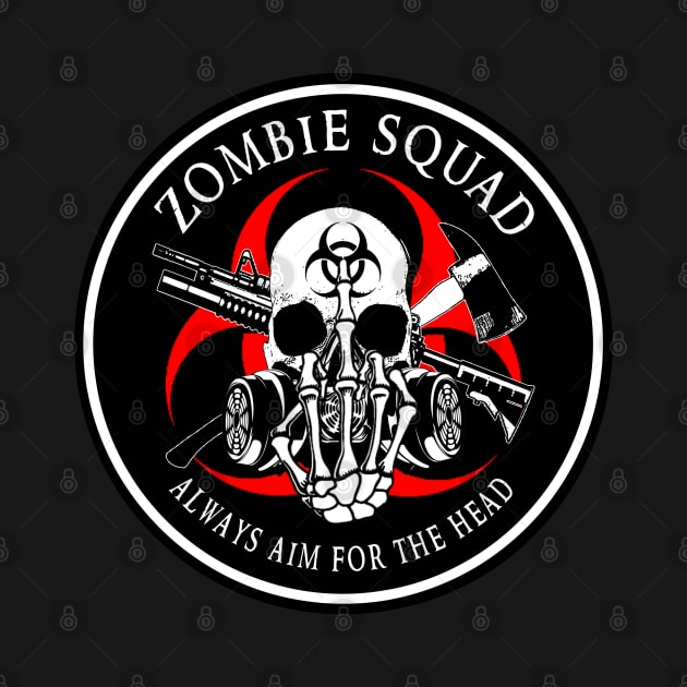 Biohazard Zombie Squad Always aim for the head F U Ring Patch outlined by Ratherkool