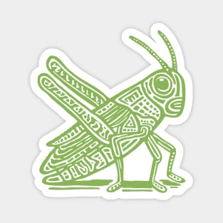 Grasshopper Linocut Art - Nature-Inspired Gift Magnet