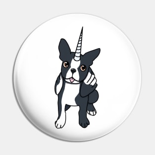 Boston Terrier Alicorn Dog :: Canines and Felines Pin