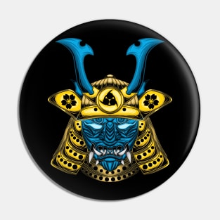 Oni Mask Samurai Pin