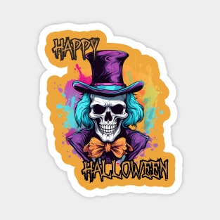 Spooky Skeleton Happy Halloween Magnet