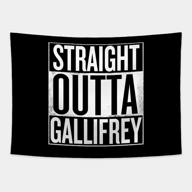 Straight Outta Gallifrey Doctor Who White Tapestry by Rebus28