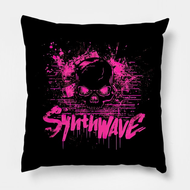 Synthwave Pillow by obstinator