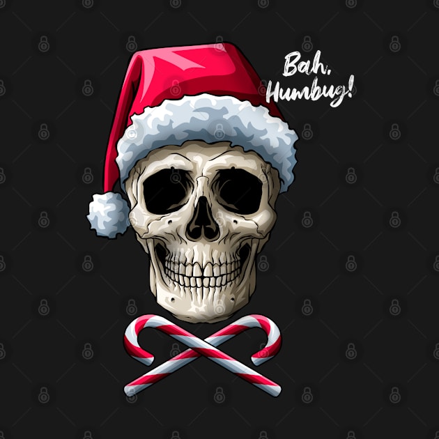 Skull Bah Humbug! Funny Santa Christmas Cross Candy by Blink_Imprints10