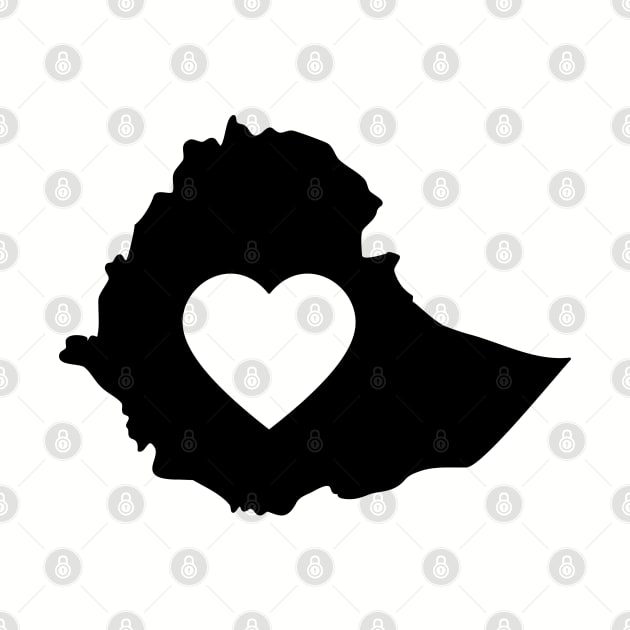 A piece of my heart is in Ethiopia (Black) by The Lemon Stationery & Gift Co