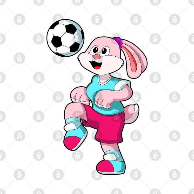 Rabbit at Sports with Soccer by Markus Schnabel