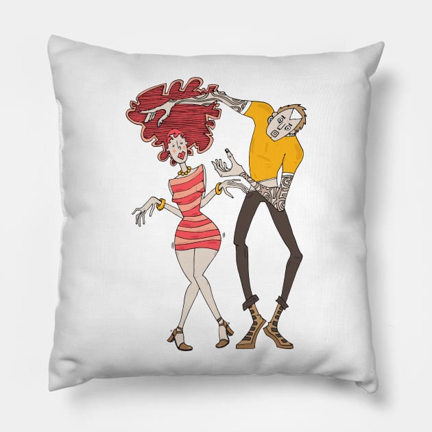 Girl and boy dancing Pillow by adrianserghie