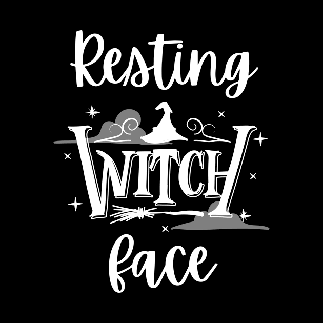 Resting Witch Face Text Design - Halloween Pun by Caregiverology