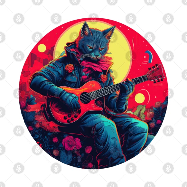 Cat Playing Guitar Funny Cat With Guitar Cute Cat Guitar by OscarVanHendrix