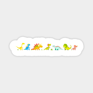 Colorful dinos in cartoon style Magnet