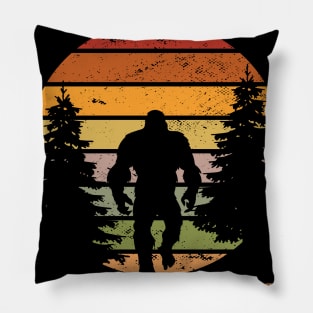 Funny Retro Bigfoot Don't Stop Believing Vintage Pillow