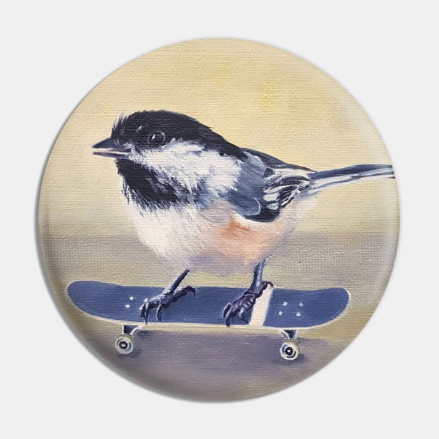 Why Fly When You Can Skate? - chickadee skateboard painting Pin by EmilyBickell