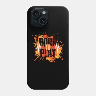 Black Orange Yellow Modern Born To Play Basketball Phone Case