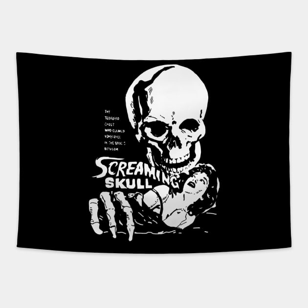 Screaming Skull Tapestry by GuitarManArts