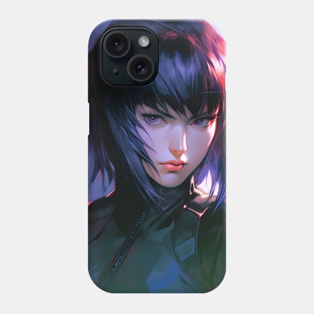 Cybernetic Journeys: Ghost in the Shell Aesthetics, Techno-Thriller Manga, and Mind-Bending Cyber Warfare Art Phone Case by insaneLEDP