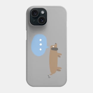 Cute wiener dog thinking about texting. Phone Case