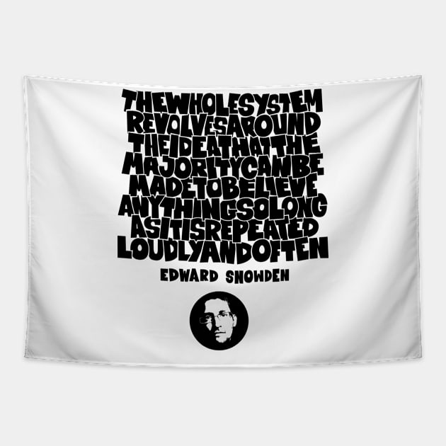 Unveiling Truth: Edward Snowden's Insight on Repetition and Belief Tapestry by Boogosh