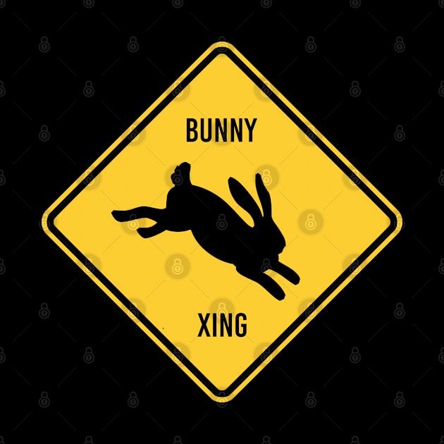 Funny Easter Bunny Crossing Sign by POD Creations