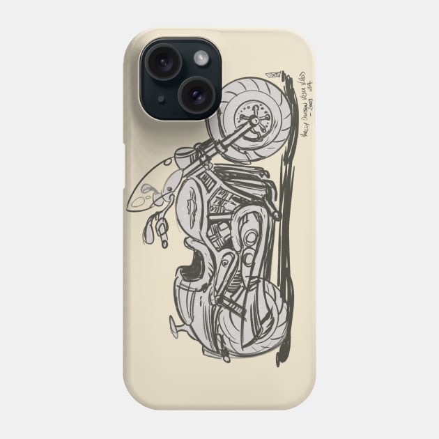 Motorcycle Sketch 1 Phone Case by Mason Comics