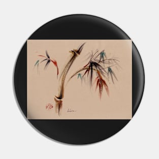 Harvest - sumie zen bamboo mixed media wash painting Pin