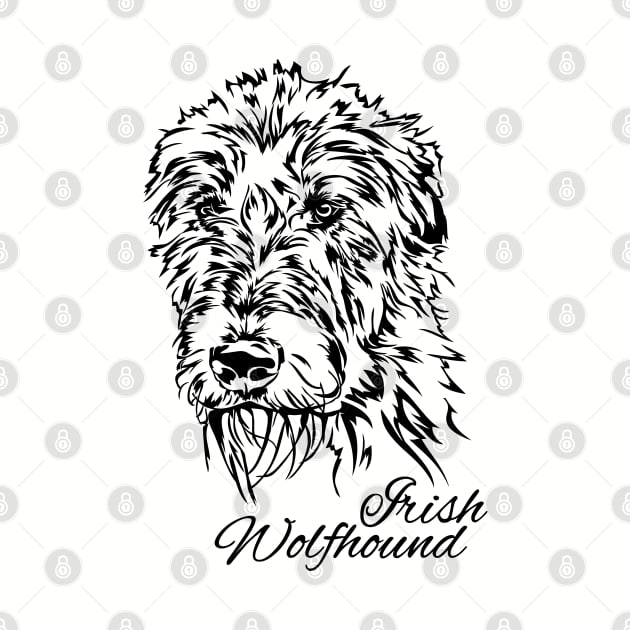 Proud Irish Wolfhound dog portrait by wilsigns