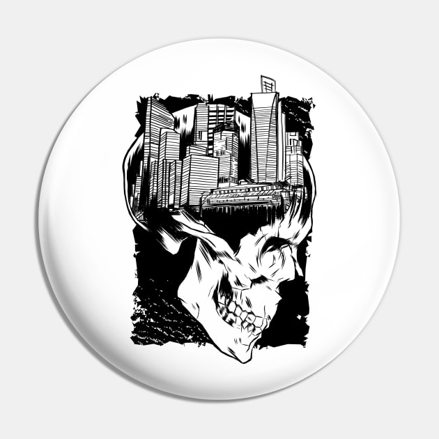 City Skull Pin by LR_Collections