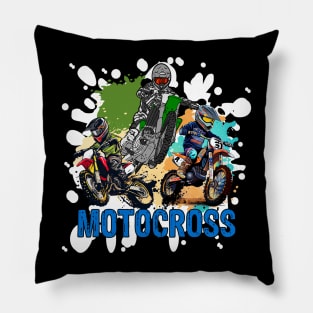 Motocross A Little Dirt Never Hurt Pillow