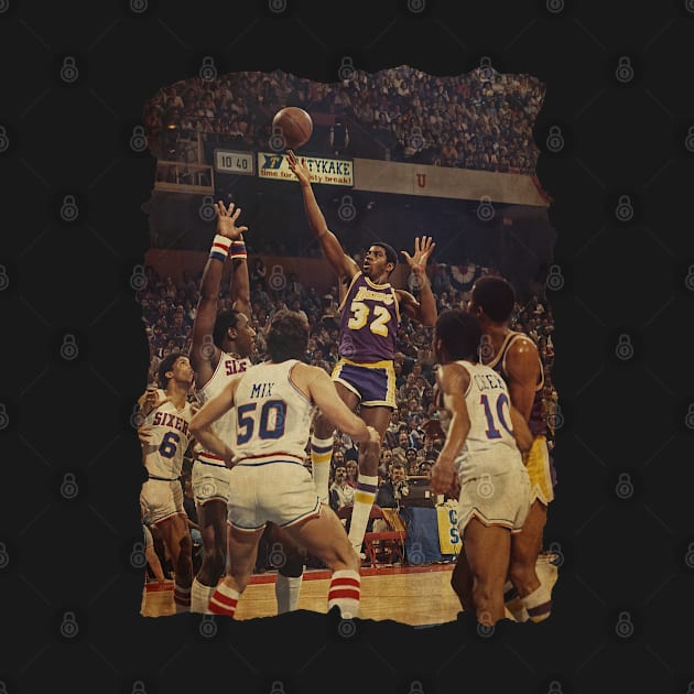 Magic Johnson vs Sixers - NBA Finals Game 6, 1980 Vintage by CAH BLUSUKAN