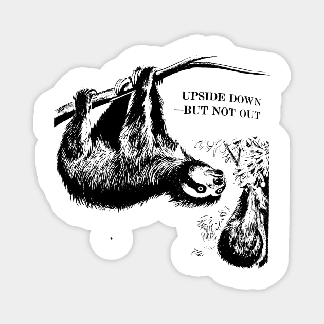 UPSIDE DOWN prehistoric three toed sloth from vintage artwork Magnet by MacSquiddles