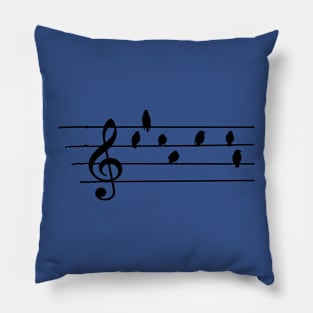 Music - clef - birds as notes Pillow