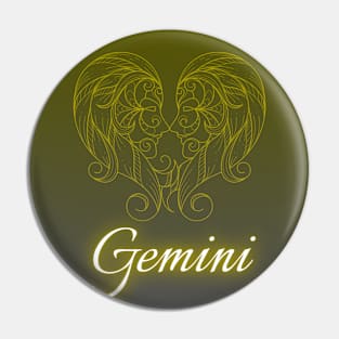 Spherical Zodiac Gemini Pin