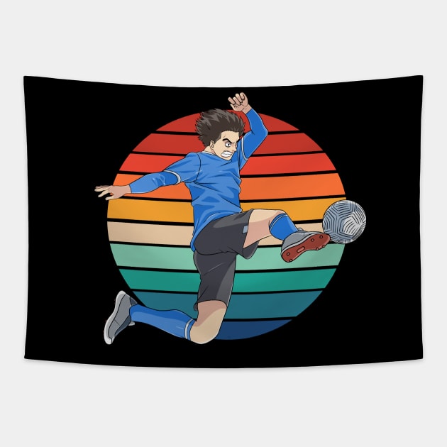 Futbol Lover Goal Kick Soccer Ball Fan Tapestry by Noseking