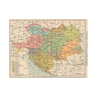 Vintage Map of Austria and Hungary (1911) T-Shirt