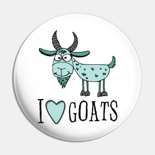 I Love Goats Pin