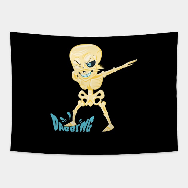 Dabbing Skeleton Halloween Gift For Kids - Skeleton Halloween Halloween Tapestry by giftideas