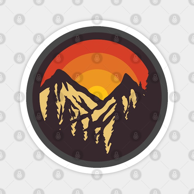 Mountain Sunset Magnet by quilimo